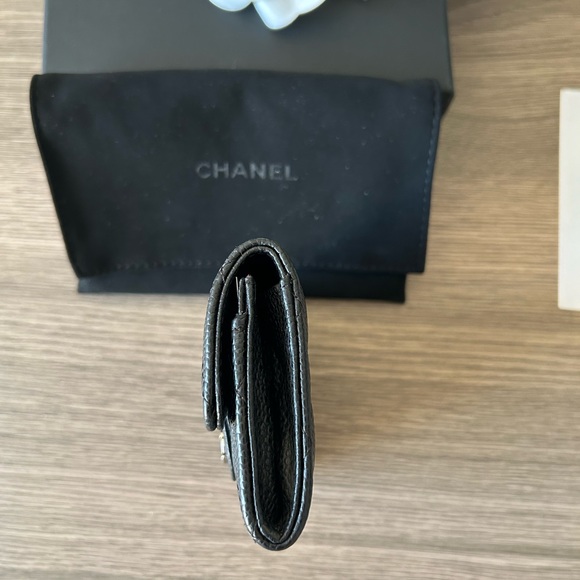 🔥 CHANEL Classic Flap Card Holder Black Caviar Leather Silver Metal‼️SOLD OUT‼️ - Picture 9 of 16